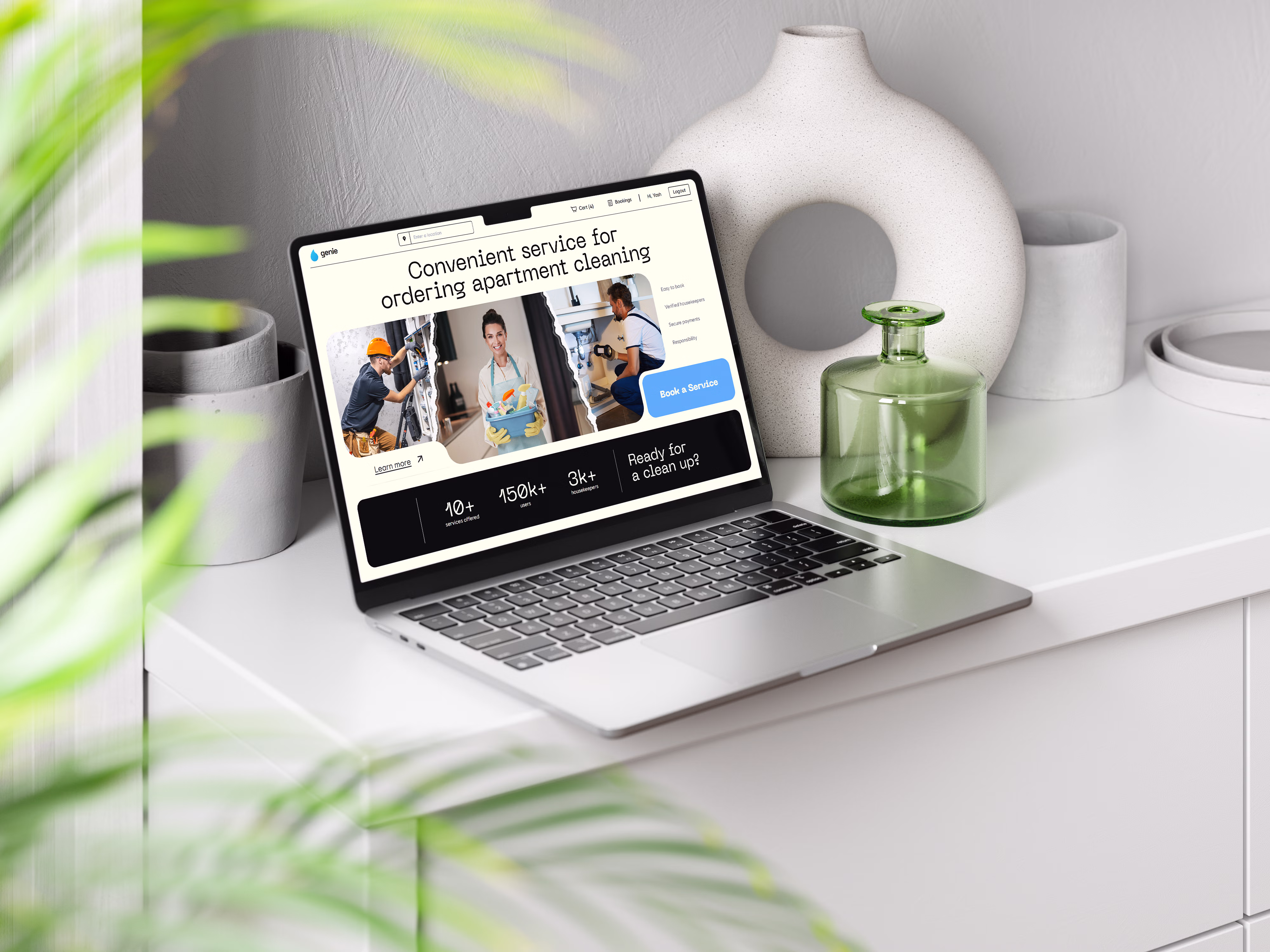 Genie home services marketplace interface