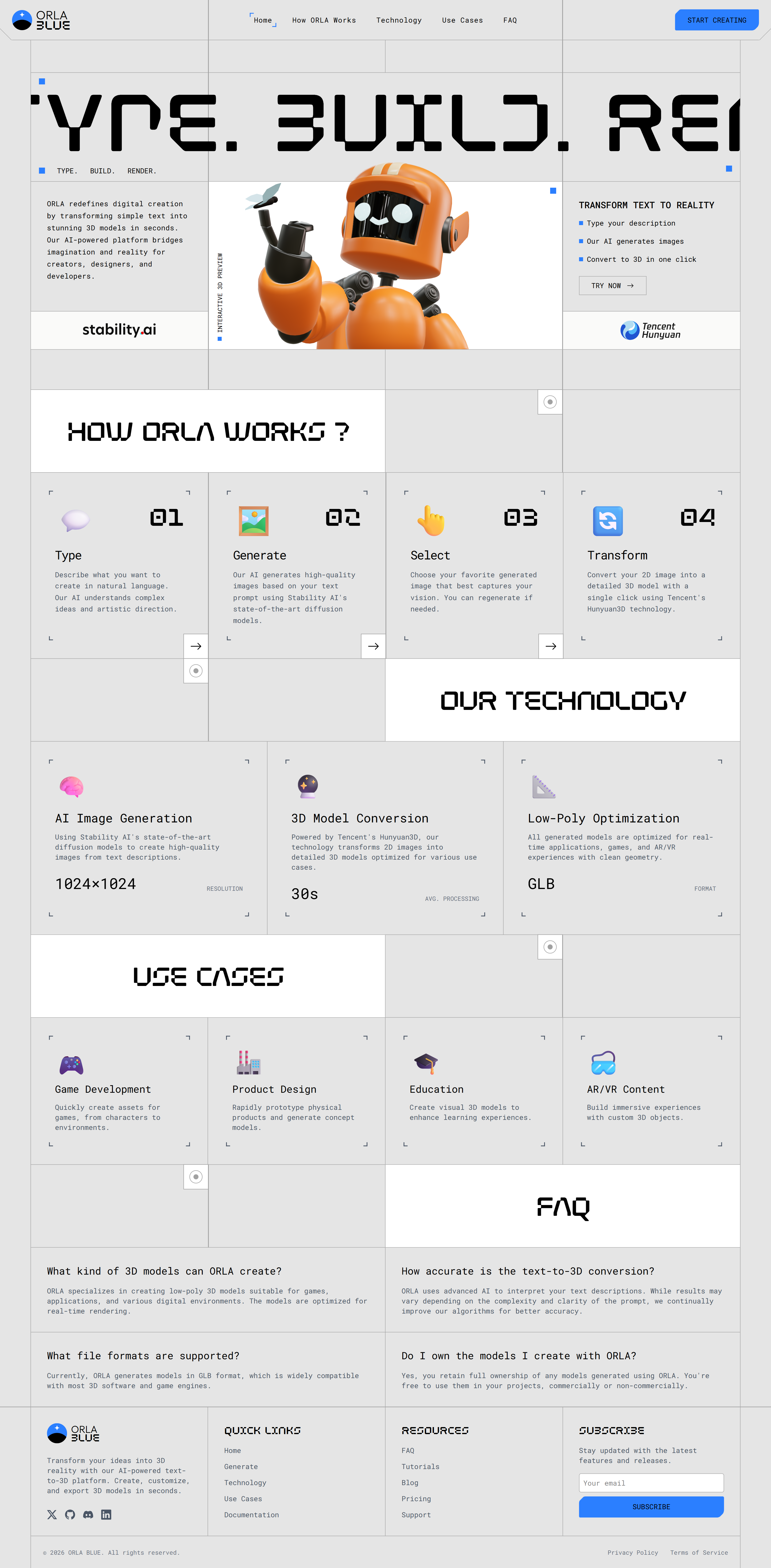 ORLA-generated 3D model, top-cropped view