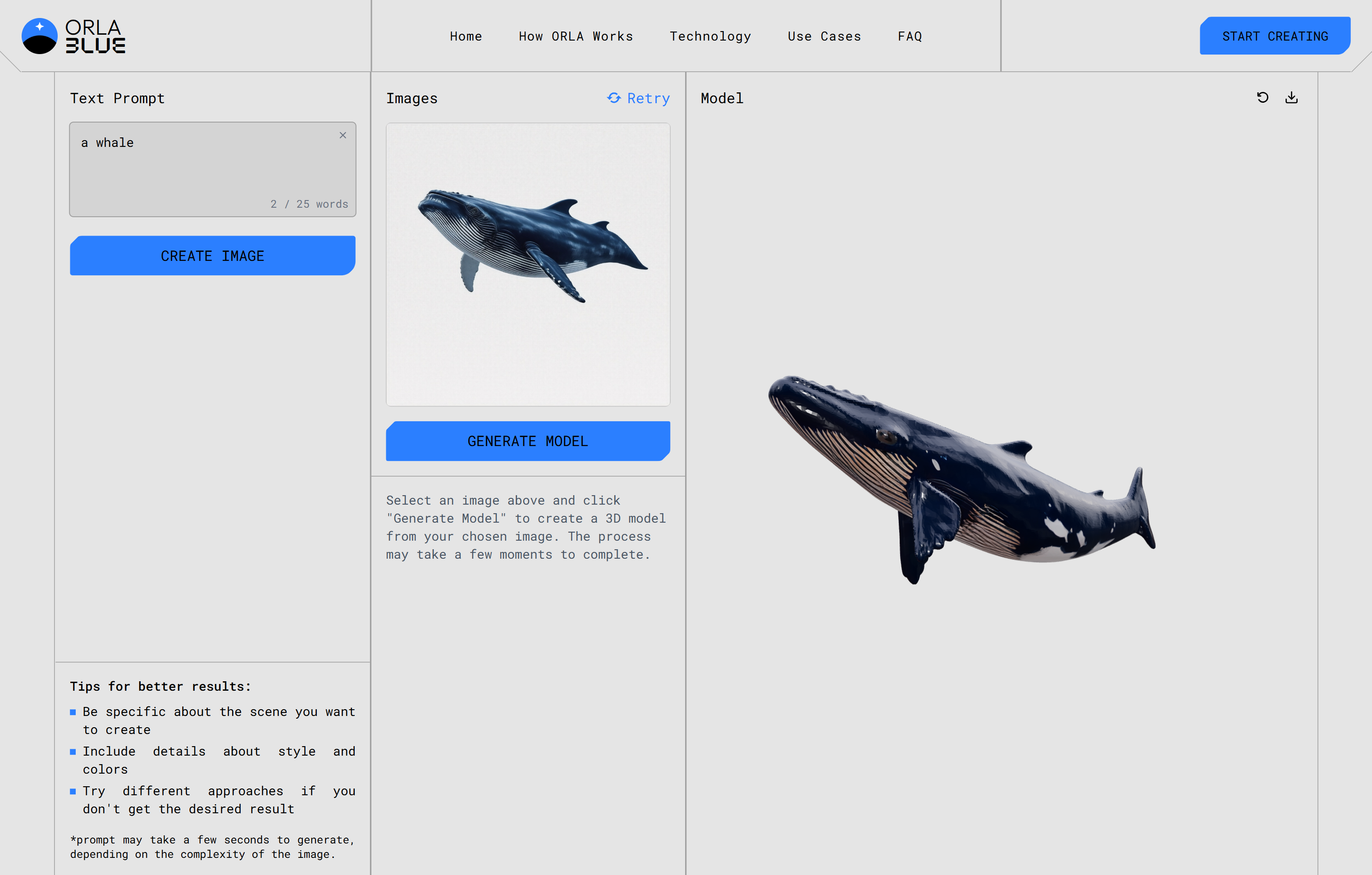 ORLA-generated 3D asset displayed from an alternate angle